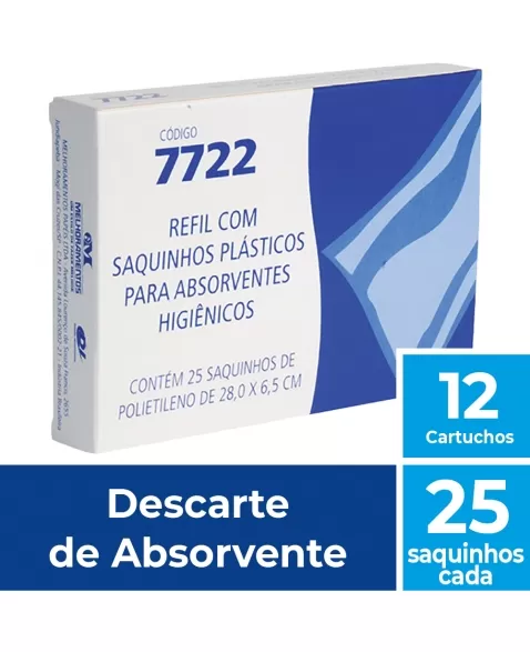 ELITE SAQUINHO PARA DESCARTE DE ABSORVENTE MELBAG 12X25 SAQUINHOS