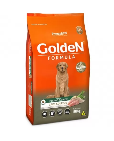 Ração Golden Fórmula Cães Adultos Frango & Arroz 20kg