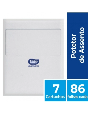Protetor de Assento Sanitário Descartável Elite Melcover - Caixa com 7 Cartuchos de 86 Folhas