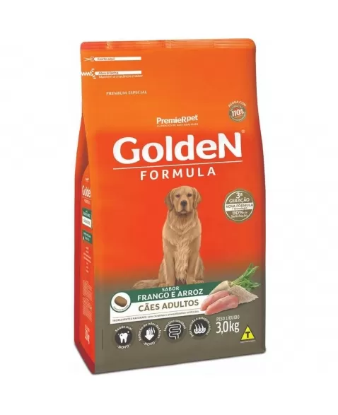 Ração Golden Fórmula Cães Adultos Frango & Arroz 3kg