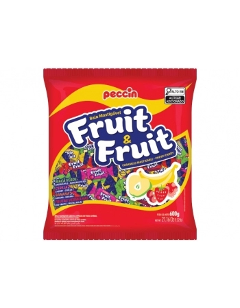 Bala Fruit e Fruit Sortida Peccin 600g Pacote com 20 Unidades