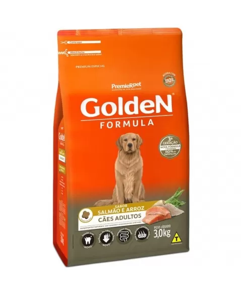 Ração Golden Fórmula Cães Adultos Salmão 3kg