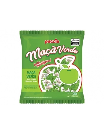Bala Maçã Verde Peccin 600g Pacote com 20 Unidades