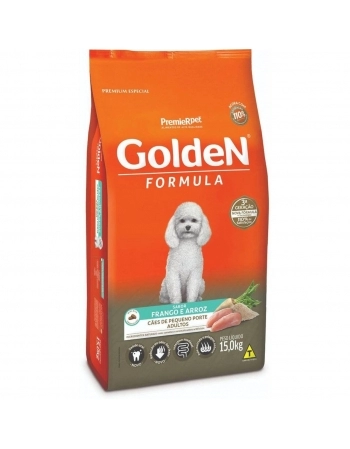Ração Golden Fórmula para Cães Adultos Porte Pequeno Sabor Frango e Arroz 15kg