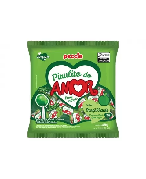 Pirulito Maça Verde Do Amor 16Pcx480G