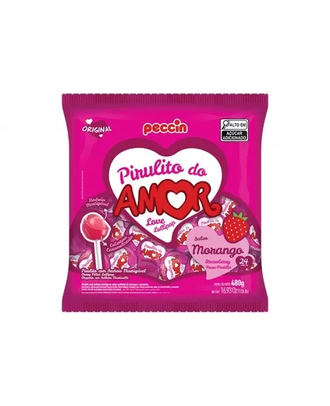 Pirulito Morango Do Amor 16Pcx480G