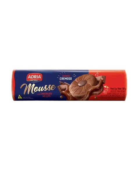 Biscoito Adria Mousse Chocolate Ao Leite 50X130G