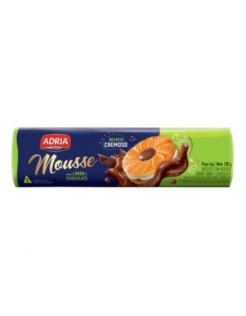 Biscoito Adria Mousse Limão com Chocolate 130g Caixa com 50 Unidades