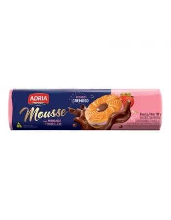 Biscoito Adria Mousse Morango C/ Chocolate 50X130G