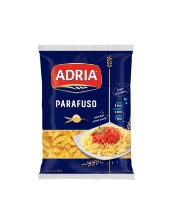 Macarrão com Ovos Parafuso Adria 500g Fardo com 20 Unidades