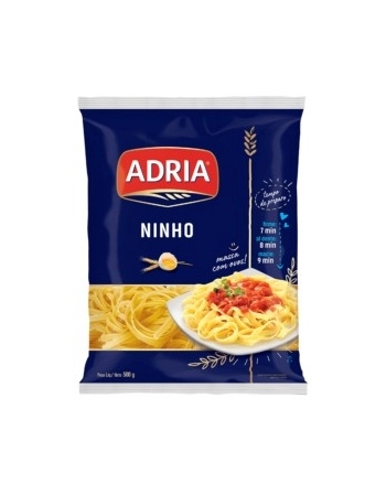 Macarrão com Ovos Ninho N°3 Adria 500g Fardo com 20 Unidades