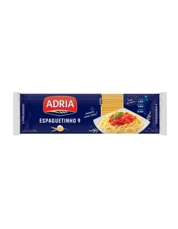 Macarrão com Ovos Espaguetinho Nº 9 Adria 500g Fardo com 40 Unidades
