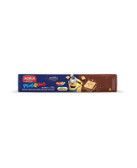 Biscoito Adria Plugados Chocolate Quadrado 30X130G